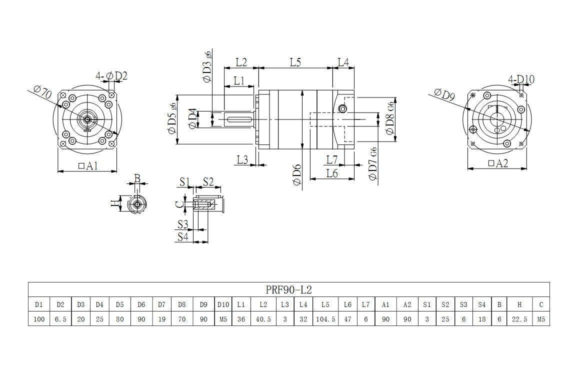 PRF90_L2系列伺服減速機(jī)圖紙 PRF90_L2系列伺服減速機(jī)圖紙